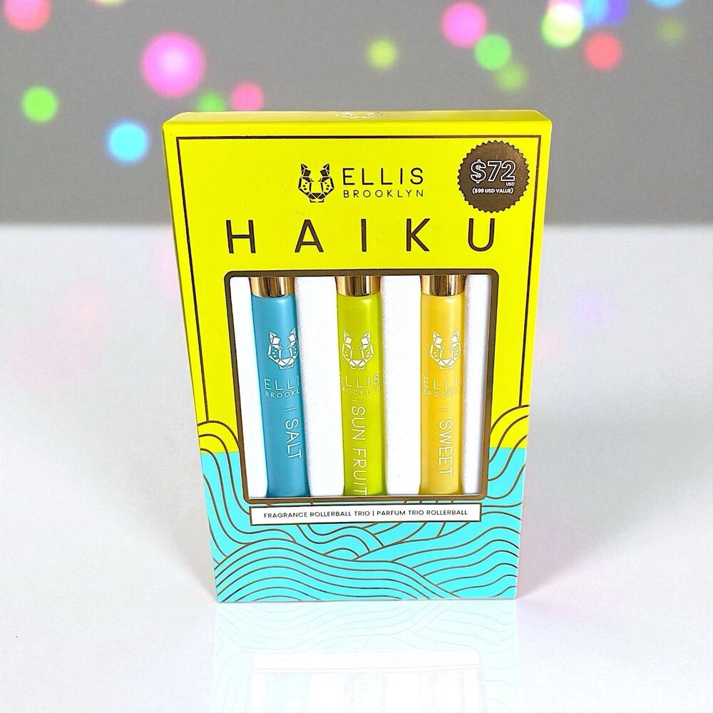 Ellis Brooklyn Haiku Fragrance Rollerball Trio: Salt, Sweet, Sun Fruit EDP NIB